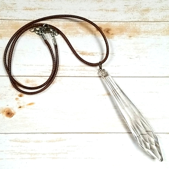 Hand Crafted Repuposed Vintage Chandelier Crystal Pendant Necklace - Picture 16 of 16